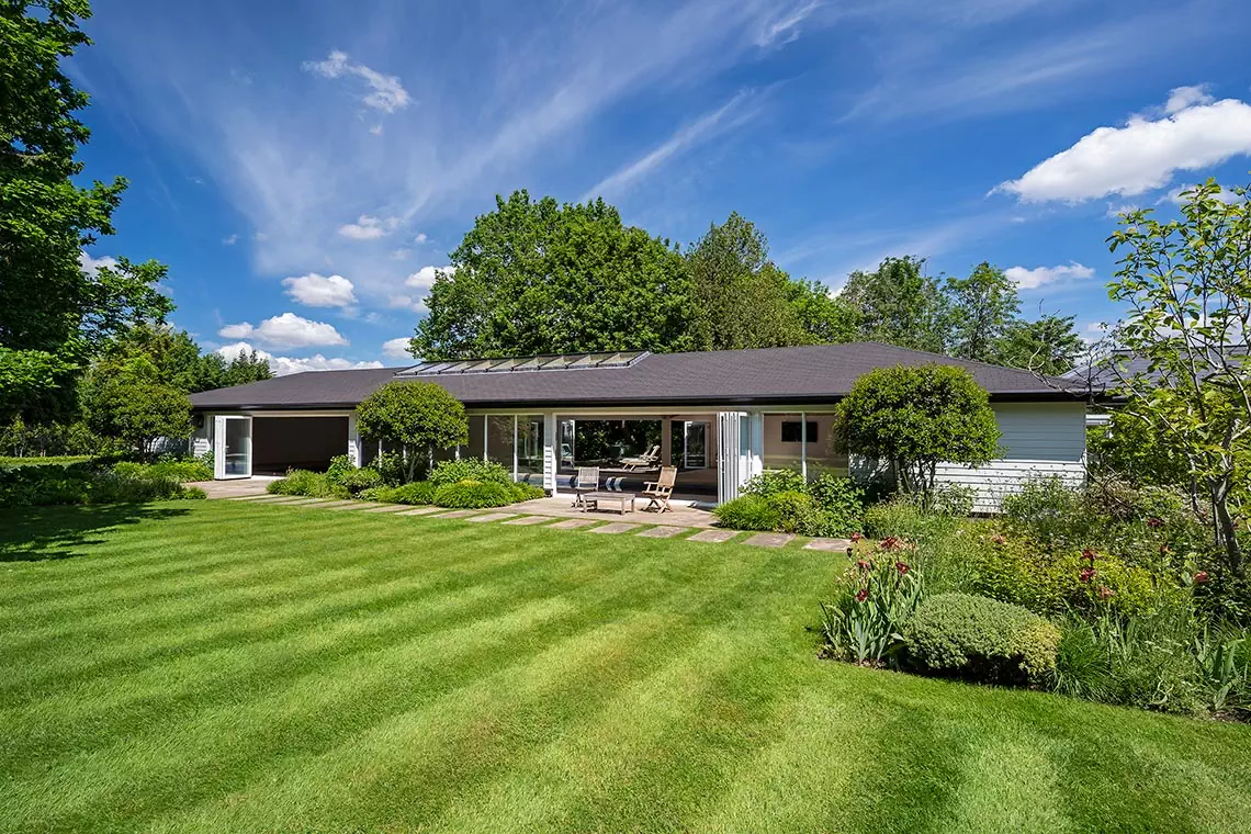 Converted outdoor pool to indoor wide angle view of the pool house