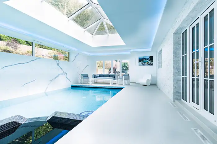 stretch style pool ceiling