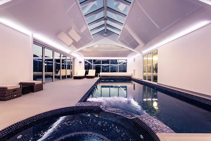 stretch style pool ceiling