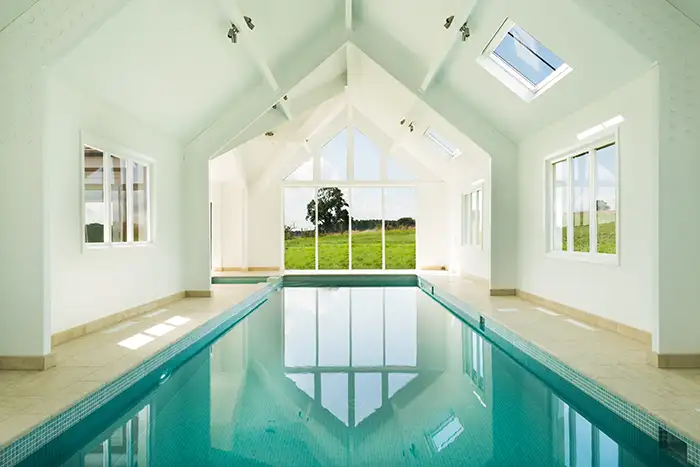 Internal view of a pool house