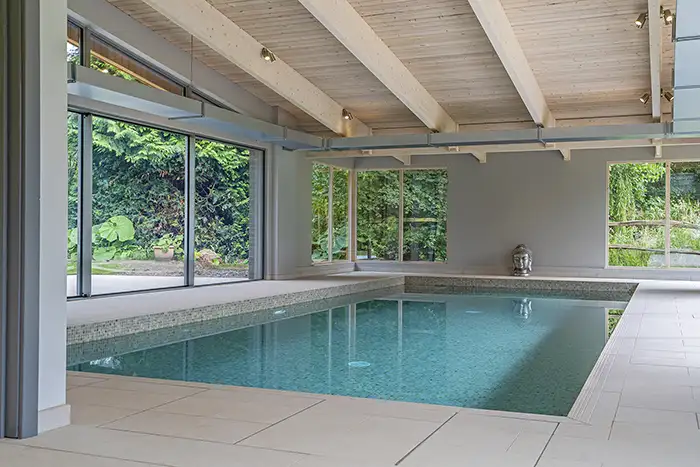 Internal view of an indoor  pool house