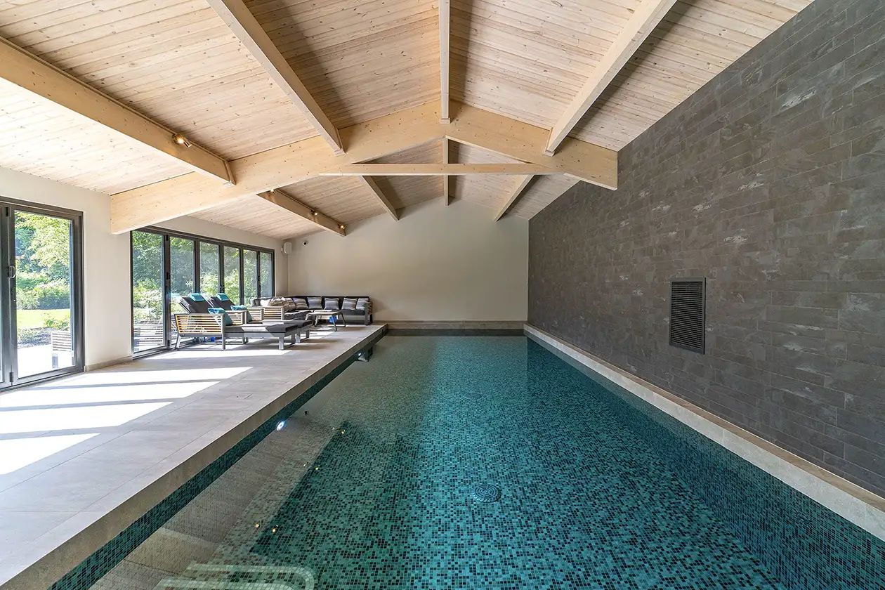 Inside a luxury pool house