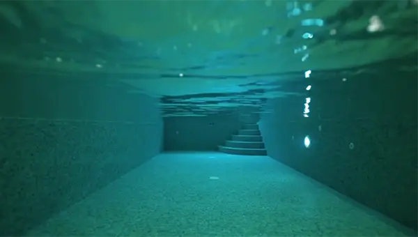 Indoor pool viewed underwater