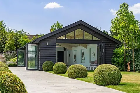 External view of a traditional pool house